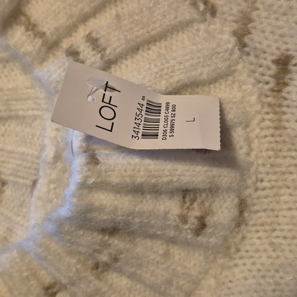 Loft White/Tan Spacedye Sweater Sx.L NWT - Picture 6 of 8